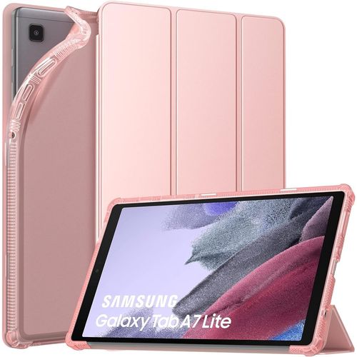 tui Compatible Avec Samsung Galaxy Tab A7 Lite 8.7 Pouces 2021(Sm-T227/Sm-T225/Sm-T220), tui  Trois Volets Anti-Chocs Coque De Protection Avec Support Dos Translucent, Or Ros[Coq5192509]