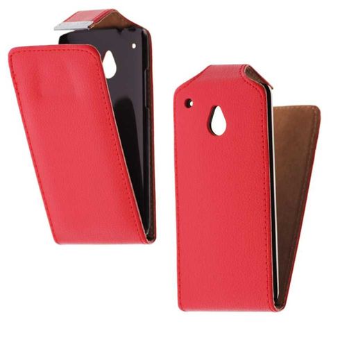 tui Coque Housse De Protection  Clapet Rabat Htc One Mini M4 - Rouge