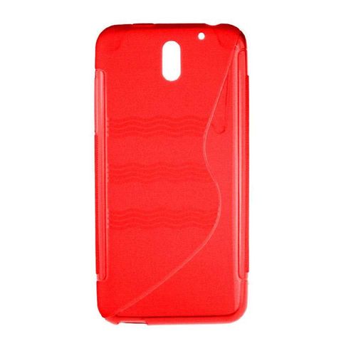 Etui Coque Housse Tpu Gel Htc Desire 610 Vague Translucide - Rouge