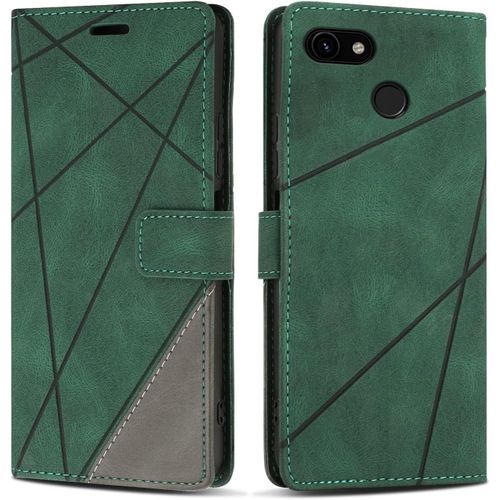 Etui Coque Pour Google Pixel 3a, Protection Housse En Cuir Pu Portefeuille Livre Pour Google Pixel 3a, Emplacements Cartes, Vert[Php52505912]