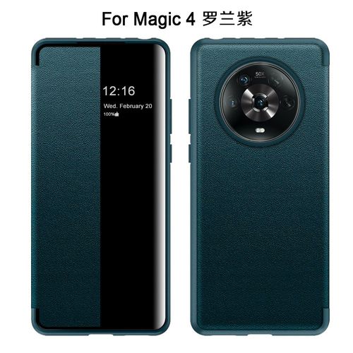 Etui Coque Pour Honor Magic3 Supreme Edition tui A Rabat En Cuir Vgtalien Tout Compris Anti-Chute Pour Tlphone Portable, [Qingshandai] tui De Fenetre En Cuir Vgtalien