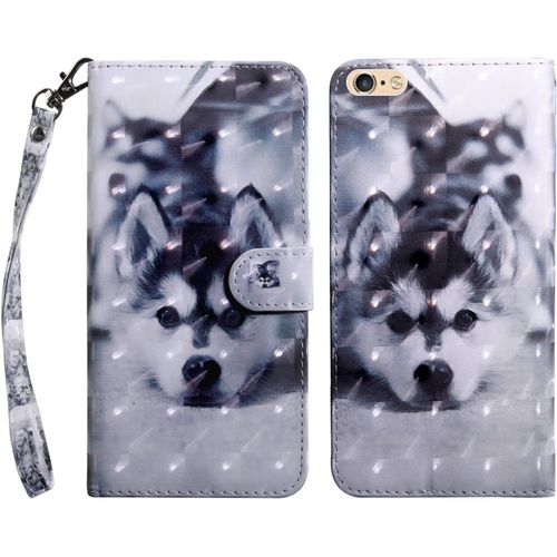 Etui Coque Pour Iphone 6 Plus/7 Plus/8 Plus, Housse Portefeuille Magntique Protection Fentes Pour Cartes Antichoc Flip Case Etui En Cuir ritable Avec Fonction Support Coque - Les Chiots.