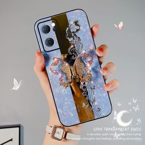 Etui Coque Pour Oppo Reno6 Butterfly Love Ring Lens Coque De Tlphone Portable En Silicone Anti-Chute Tout Compris, [Dielian Yuanfeng Blue]