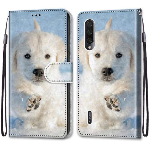 Etui Coque Pour Xiaomi Mi Cc9e - Peinture Wallet Case Cuir Housse Portefeuille Coque Avec  Rabat Porte Carte Longe Magntique Xiaomi Mi Cc9e Flip Cover Dks -Chiot