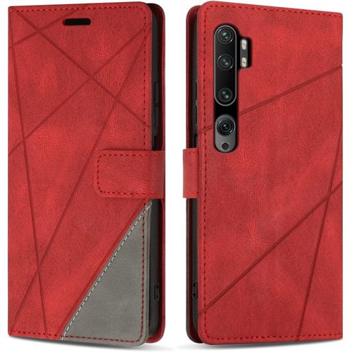 Etui Coque Pour Xiaomi Mi Note 10 Pro/Xiaomi Mi Note 10, Protection Housse En Cuir Pu Portefeuille Livre Pour Xiaomi Mi Note 10 Pro/Xiaomi Mi Note 10, Fonction Support, Rouge[Php52505537]