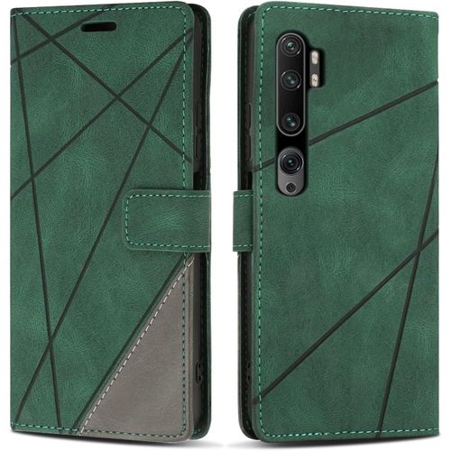 Etui Coque Pour Xiaomi Mi Note 10 Pro/Xiaomi Mi Note 10, Protection Housse En Cuir Pu Portefeuille Livre Pour Xiaomi Mi Note 10 Pro/Xiaomi Mi Note 10, Fonction Support, Vert[Php52505847]