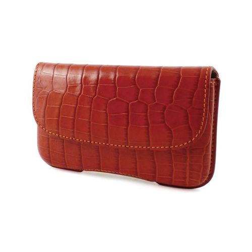 Etui Cuir Croco Horizontal Orange Blackberry 8520 Curve 3g  9700