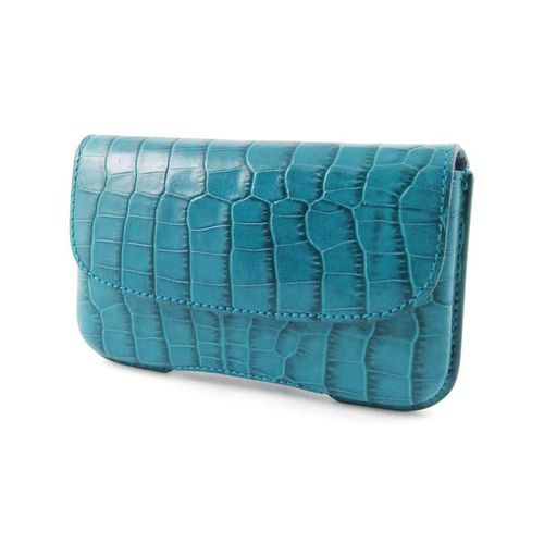 Etui Cuir Croco Horizontal Turquoise Blackberry 8520 Curve 3g 9700