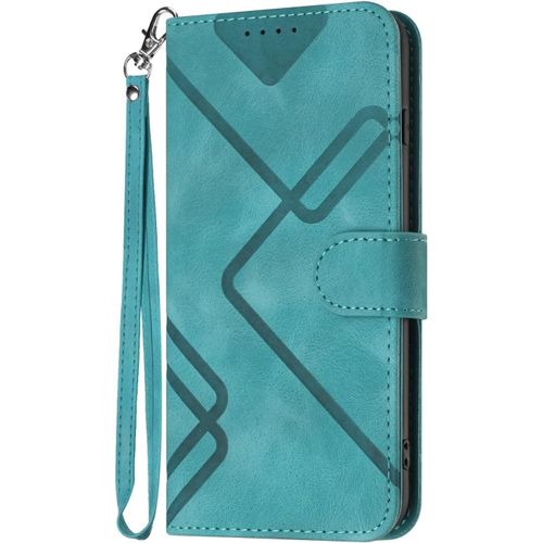 Etui De Protection Compatible Avec Iphone 15 Pro Max, Motif Conduit, Etui A Rabat En Cuir Pu, Portefeuille Avec Compartiment Pour Cartes Magnetique En Cuir Tpu, Vert