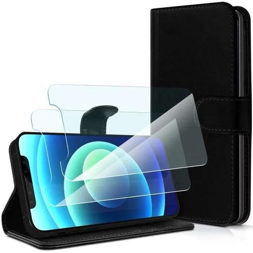 Etui De Protection - Logicom - Le Pulse - Noir - 2 Protections D'cran + tui Portefeuille