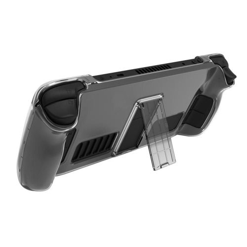 tui De Protection Rigide Transparent, Coque En Cristal Fendu Avec Support Compatible Pour Console De Jeu Steam Deck