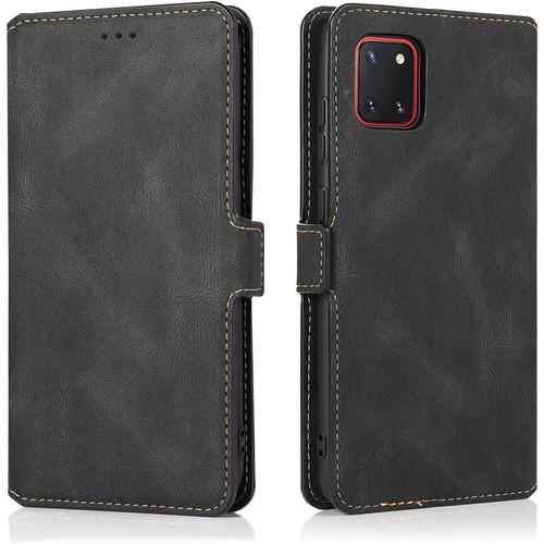 tui De Tlphone Portable Pour Samsung Galaxy Note 10 Lite Style Rtro En Cuir Souple Fermeture Magntique Pour Samsung Galaxy Note 10 Lite Couleur : Noir