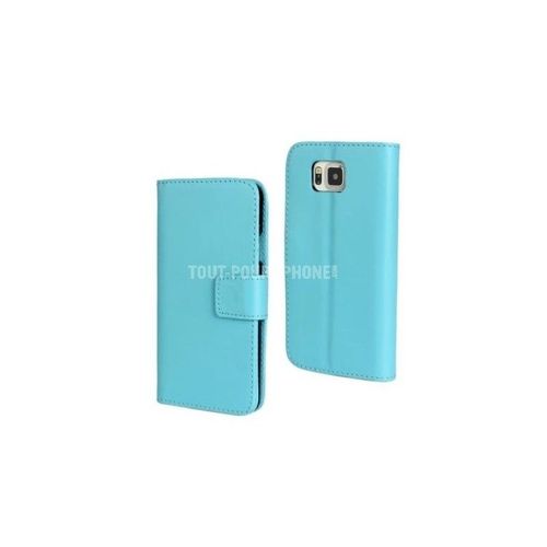 Etui En Cuir Samsung Galaxy Alpha Bleu Ciel