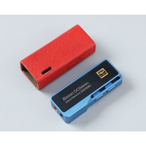 tui en cuir vritable pour iBasso DC04PRO,housse de protection,dcodage d'couteurs HIFI,dcodeur portable,petite queue - Type Red