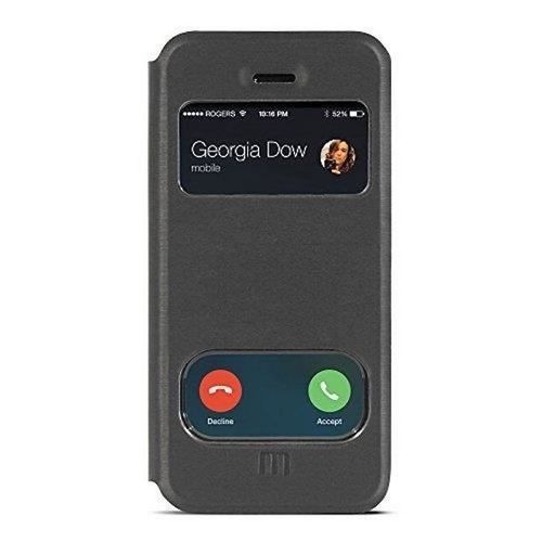 Etui Folio A Rabat Iphone 5c Noir Double Fenetre Mobilis C1 Eco-Cuir (Pu)