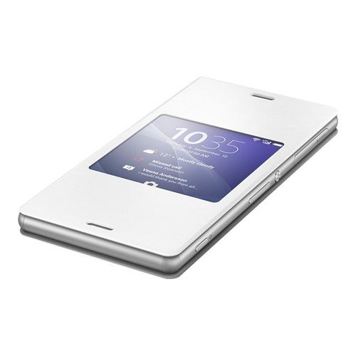 Sony Style Cover Window Scr24 - tui  Rabat Pour Tlphone Portable - Blanc - Pour Xperia Z3