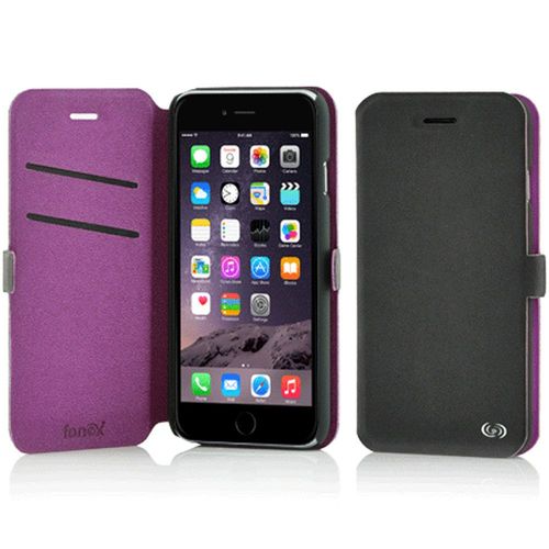 Etui Folio Fonex Srie Elegance Stand Pour Iphone 6s Plus Gris Fonc Et Violet