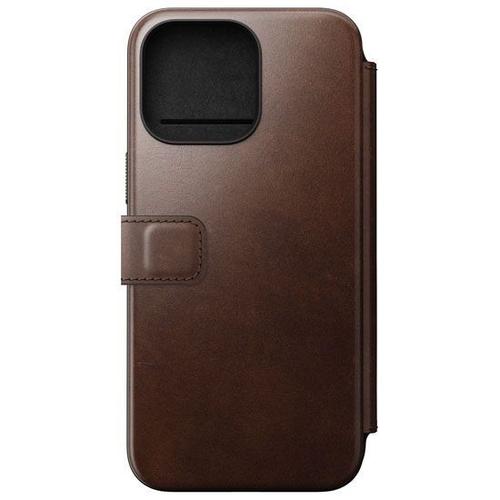 tui Folio Pour Iphone 15 Pro Max Magsafe Avec Porte-Cartes En Cuir Horween Nomadmarron