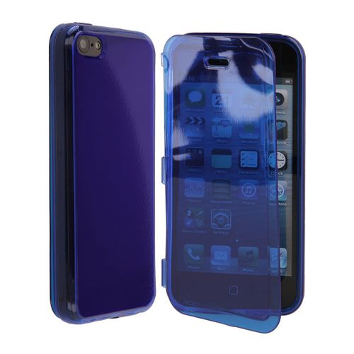 Etui Gel Rabat Et Tactile Pour Iphone 5c Bleu