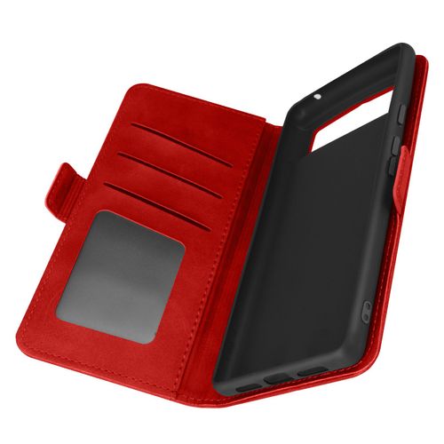 tui Google Pixel 6 Portefeuille Support Vido Languette Magntique Rouge