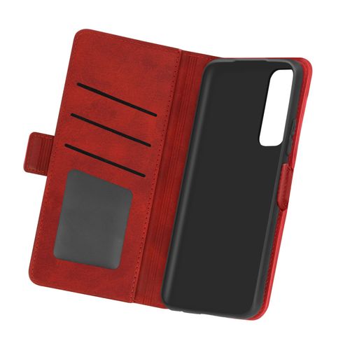 tui Honor 10x Lite Style Vintage Avec Porte-Cartes Et Support Vido Rouge