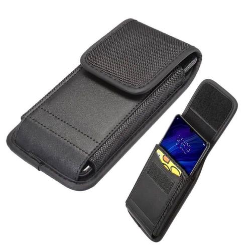 tui Housse Ceinture Avec Porte-Cartes Cuir Et Nylon Verticale Pour Huawei Honor 30 Pro+ (2020) - Noir