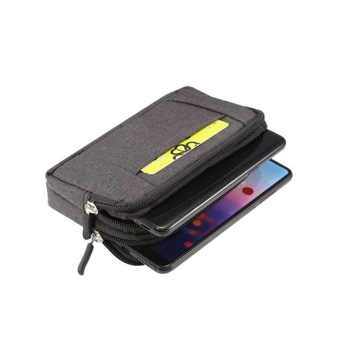 tui Housse Ceinture Multi-Usages Avec 2 Compartiments  Glissire Pour Sony Xperia Z3+ / Xperia Z3 Plus - Noir (15x8cm) - Dfvmobile