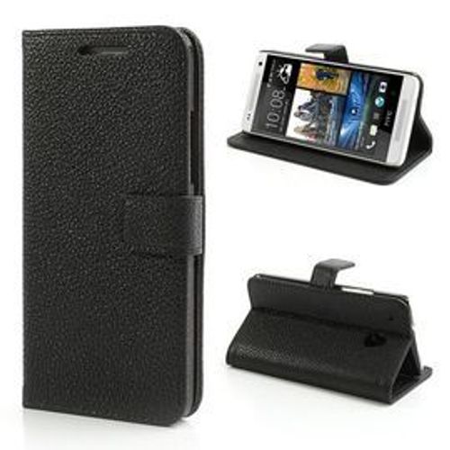 Etui Housse Cuir Pu Htc One Mini M4 Noir Portefeuille