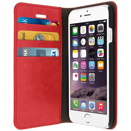 tui Iphone 6 , Iphone 6s En Cuir Veritable Et Finition Surpiqu - Rouge
