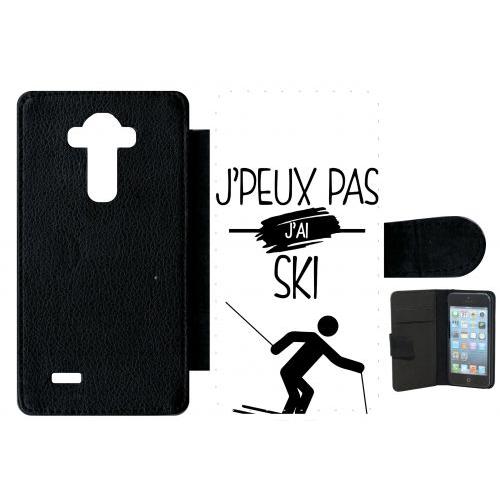 Etui  Rabat Lg G4 - J Peux Pas J Ai Ski 1 - Simili-Cuir - Noir