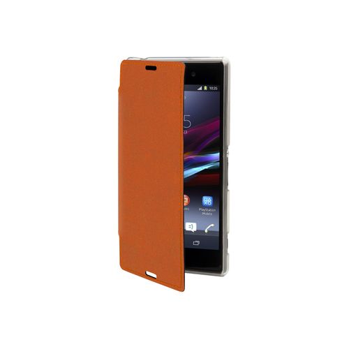 Muvit Made In Paris Crystal Folio - tui  Rabat Pour Tlphone Portable - Cuir Nappa Pu - Orange Royal - Pour Sony Xperia Z3 Compact