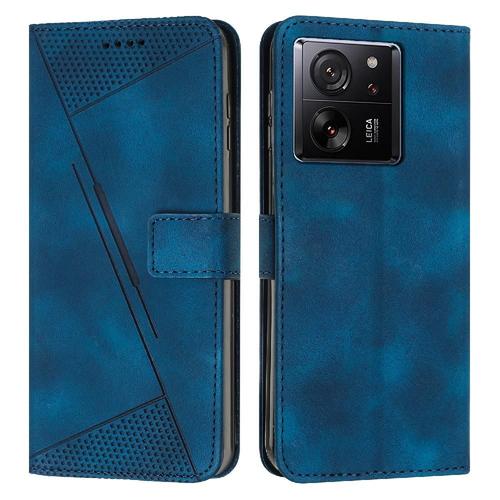 tui Portefeuille Compatible Xiaomi 13t/13t Pro Boucle Latrale Cuir Pu Protection Complte Insertion De Carte Couverture Antichoc - Bleu