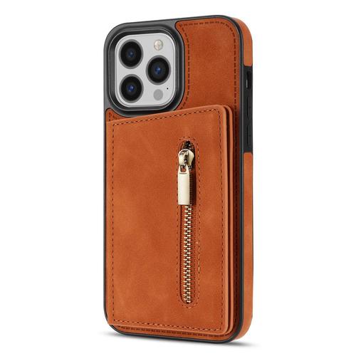 tui Portefeuille En Cuir Avec Fermeture clair Pour Iphone Pour Modles 14 13 Pro Max 12 Mini 11 X Xr Xs 7 8 Plus Avec Porte-Cartes De Crdit