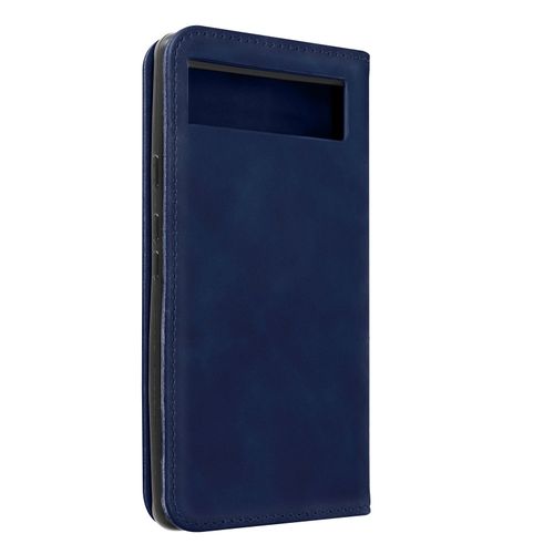 tui Portefeuille Pour Google Pixel 7a Porte-Cartes Soft-Touch Bleu