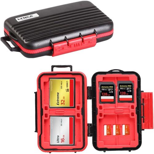 tui pour Carte mmoire SD tanche Antichoc rsistant  l'eau pour 8 Cartes SD, 4 Cartes CF 12 Cartes Micro SD/TF (Noir)