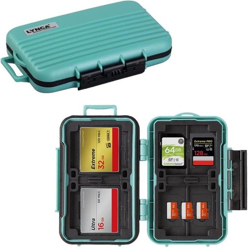 tui pour Carte mmoire SD tanche Antichoc rsistant  l'eau pour 8 Cartes SD, 4 Cartes CF, 12 Cartes Micro SD/TF (Vert)