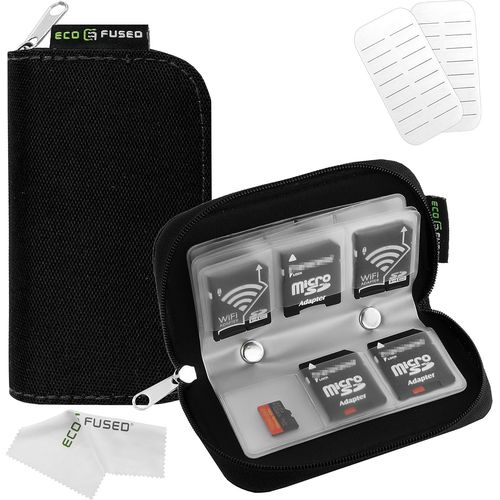 tui pour Cartes Mmoire -Convient pour jusqu' 22x SD,SDHC,Micro SD,Mini SD et 4X CF-Porte-Cartes avec 22 Emplacements (Noir)
