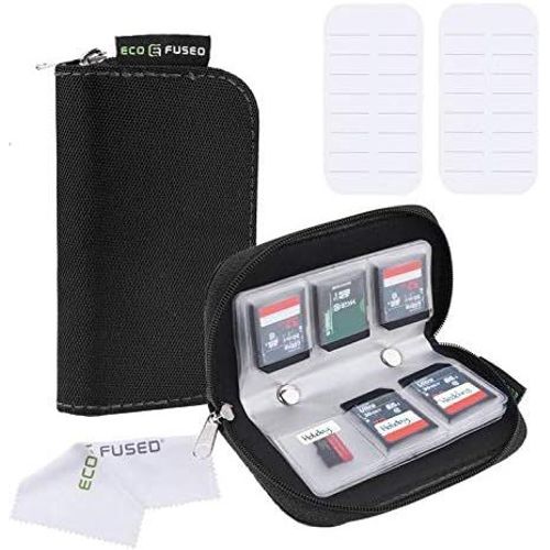 tui pour Cartes Mmoire -Convient pour jusqu' 22x SD,SDHC,Micro SD,Mini SD et 4X CF-Porte-Cartes avec 22 Emplacements (Noir-Lot de 2)