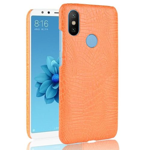 tui Pour Classique lgant Xiaomi Mi A2 /Mi 6x Mode Classique D'alligator Compatibilit Anti raflure Housse De Protection - Couleur Orange