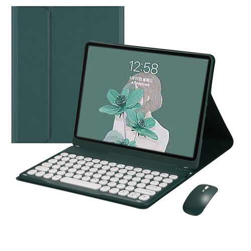 tui Pour Clavier Compatible Avec Xiaomi Redmi Pad Se 11 Pouces 2023, Housse De Protection Amovible Pour Clavier Sans Fil, Vert Fonc