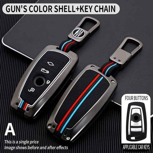 tui Pour Cl De Voiture En Alliage De Zinc,Housse Pour Bmw F20 F30 G20 F31 F34 F10 G30 F11 X3 F25 X4 I3 M3 M4 1 3 5 Sries,Accessoires - Type Gray ( 4 Buttons )
