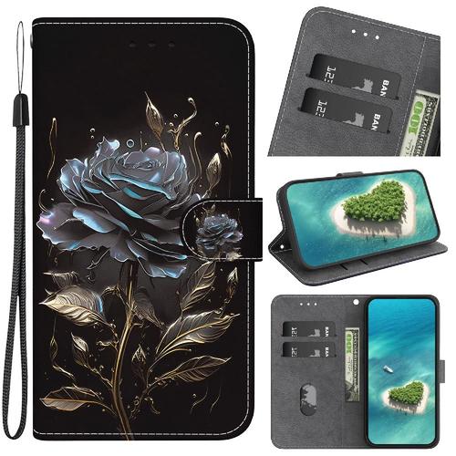 tui Pour Infinix Smart 7 Plus Fermeture Magntique Fleur Papillon Peinte Portefeuille Fentes Pour Cartes Cuir Pu - C5