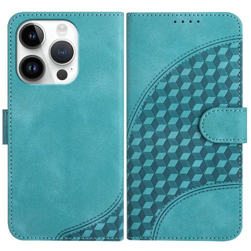 tui Pour Iphone 15 Pro Max Couverture En Cuir Pu tui En Cuir Antichoc Motif Gomtrique Flip Business Titulaire De La Carte Magntique - Vert