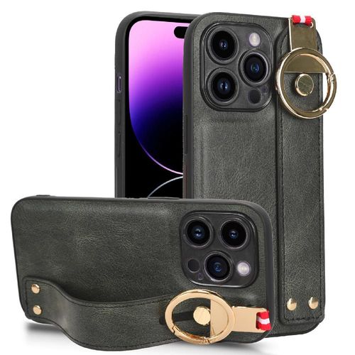 tui Pour Iphone 15 Pro Max Cuir Pu Premium Compatibilit Commodit Sangle De Poignet - Vert