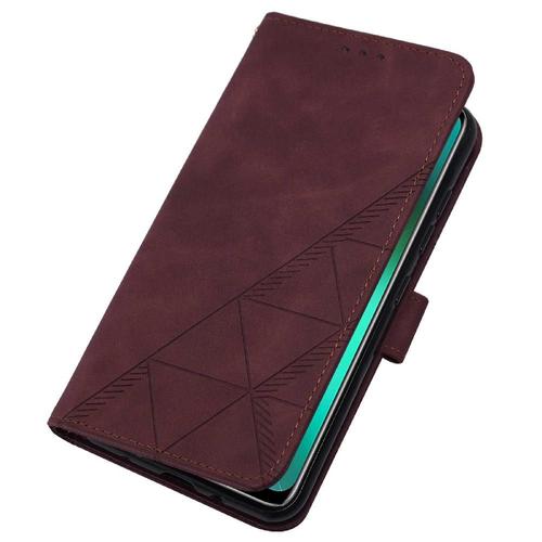 tui Pour Jeu Infinix Hot 10 Cuir Pu Livre De Protection Flip Folio Portefeuille Couverture Titulaire De La Carte De Crdit - Rouge