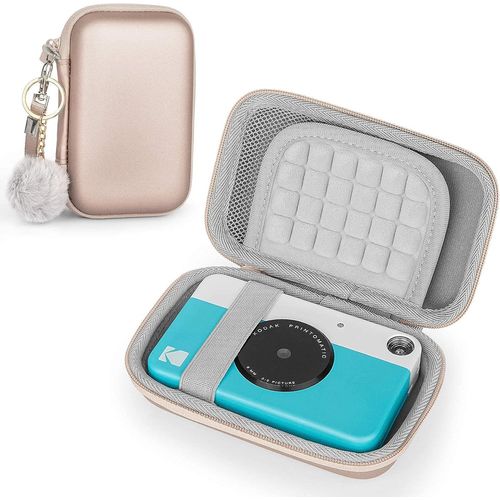 tui pour Kodak Printomatic /Kodak Smile/Kodak Step/Kodak Mini 2 HD Appareil Photo Instantan, Housse Sac Portable de Voyage de Rangement(Rose Gold)