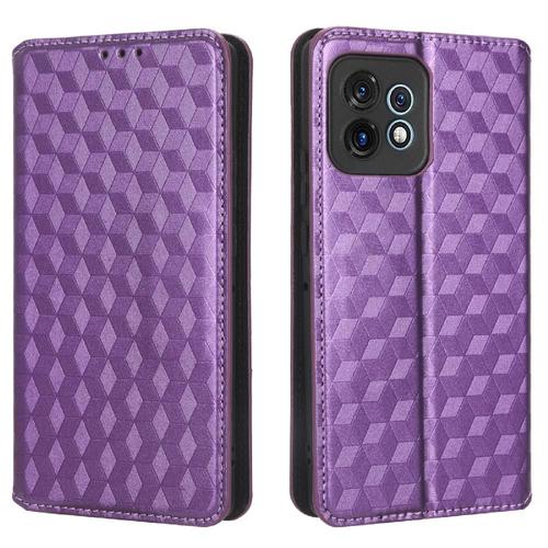 tui Pour Motorola Moto Edge 40 Pro Motif 3d Titulaire De Fentes Pour Cartes Portefeuille Cuir Pu Fermeture Magntique - Violet