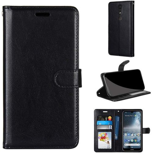 tui Pour Nokia 4.2 5 71 Pouces Pu Cuir Couverture Magntique Portefeuille Housse Stent Fonction Coque Flip Case Noir Uni