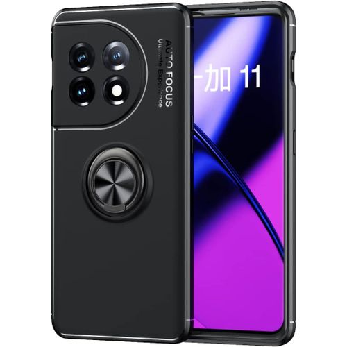 tui Pour Oneplus 11 Coque, Tpu Souple, Svelte, Support D'anneau Rotatif  360 Degrs, Coque Pour Tlphone Oneplus 11. Noire