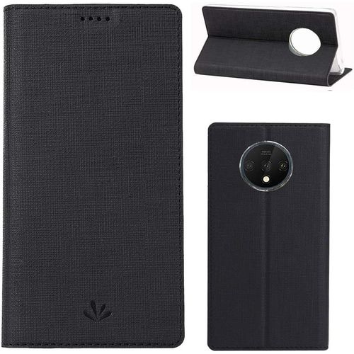 Etui Pour Oneplus 7t Housse De Protection Anti Choc Avec Cr Dit Carte Fente Etui En Cuir Pu+Int Rieur En Tpu Case Wallet Coque Pour Oneplus 7t Smartphone Noir